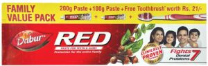 Dabur Red Tandpasta 300 g + Tandborste